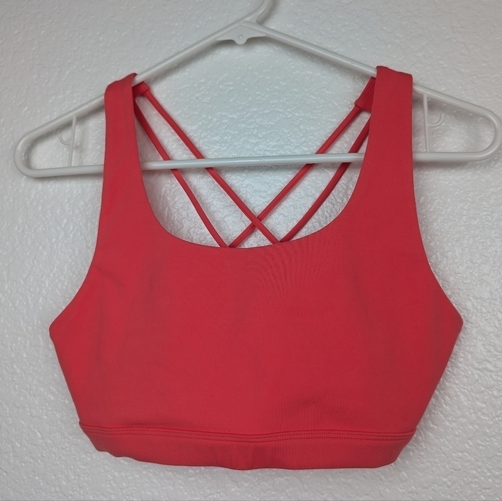 Spiritual Gangster Coral Red Strappy Sports Bra